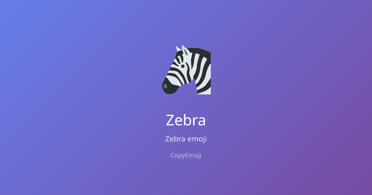 🦓 Zebra Emoji - Meaning, Usage & Copy | CopyEmoji