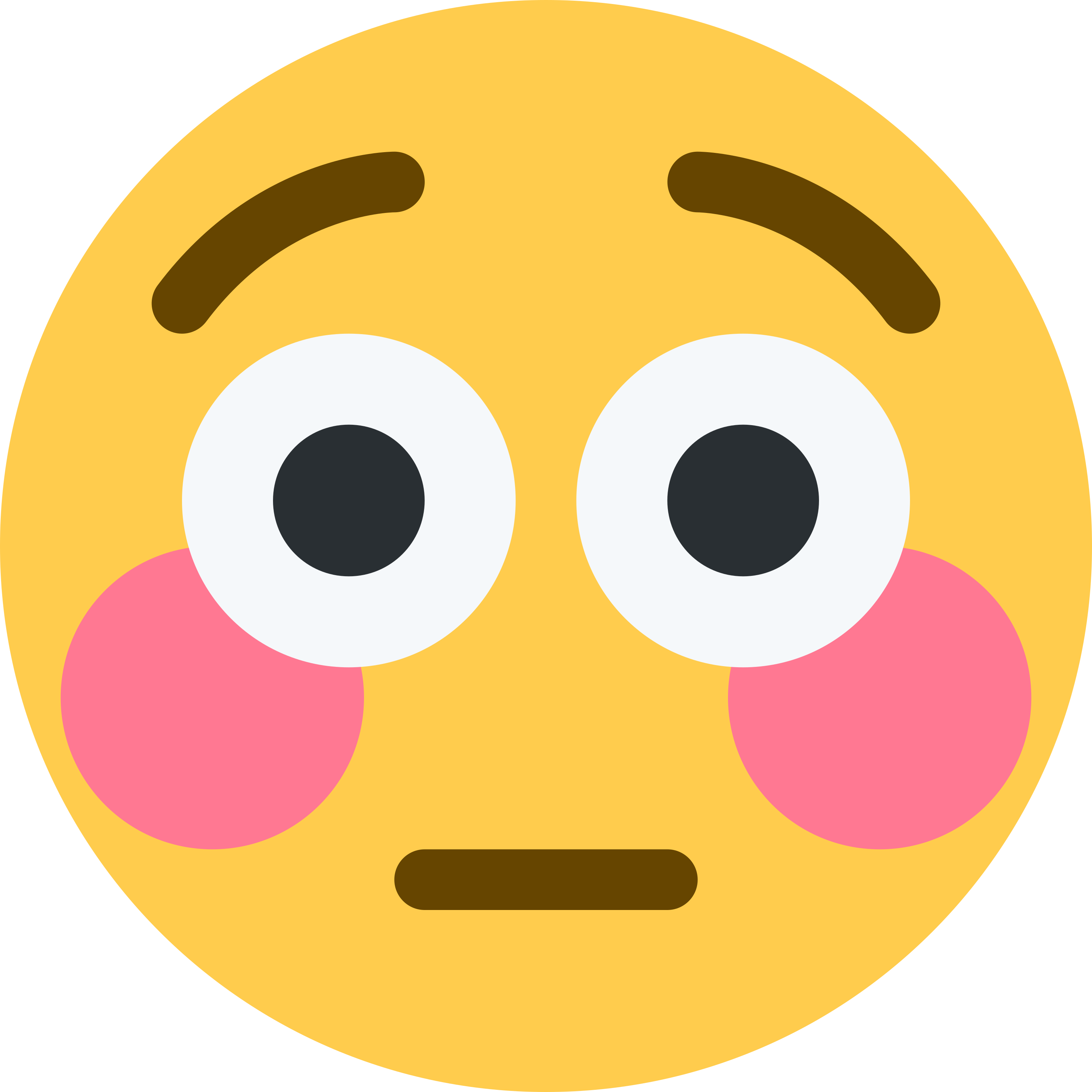 Flushed face emoji printed on golf balls