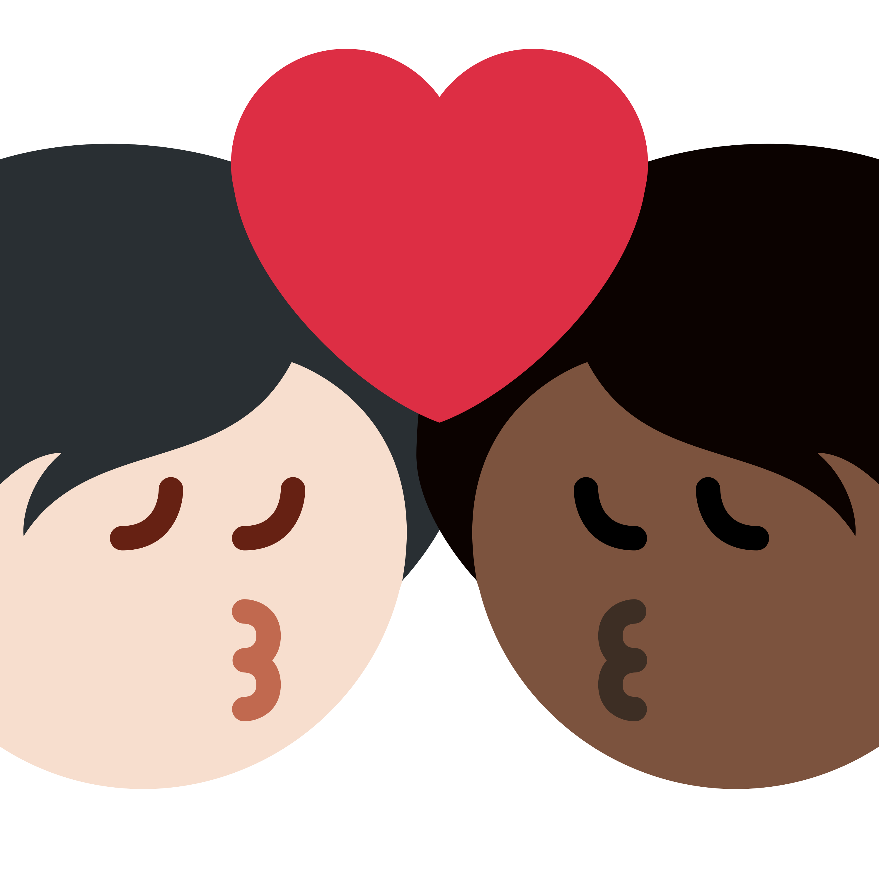 Kiss: person, person, light skin tone, dark skin tone emoji printed on golf balls