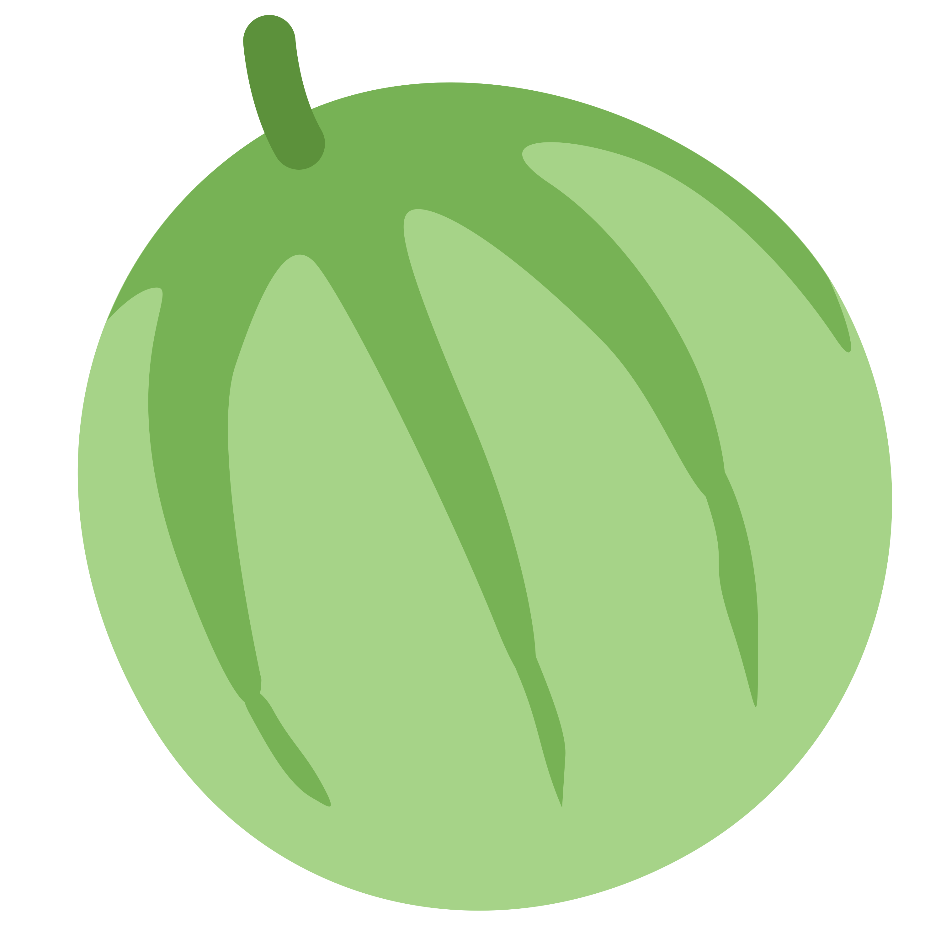 白い陶器のラテマグにプリントされた Melon の絵文字 🍈