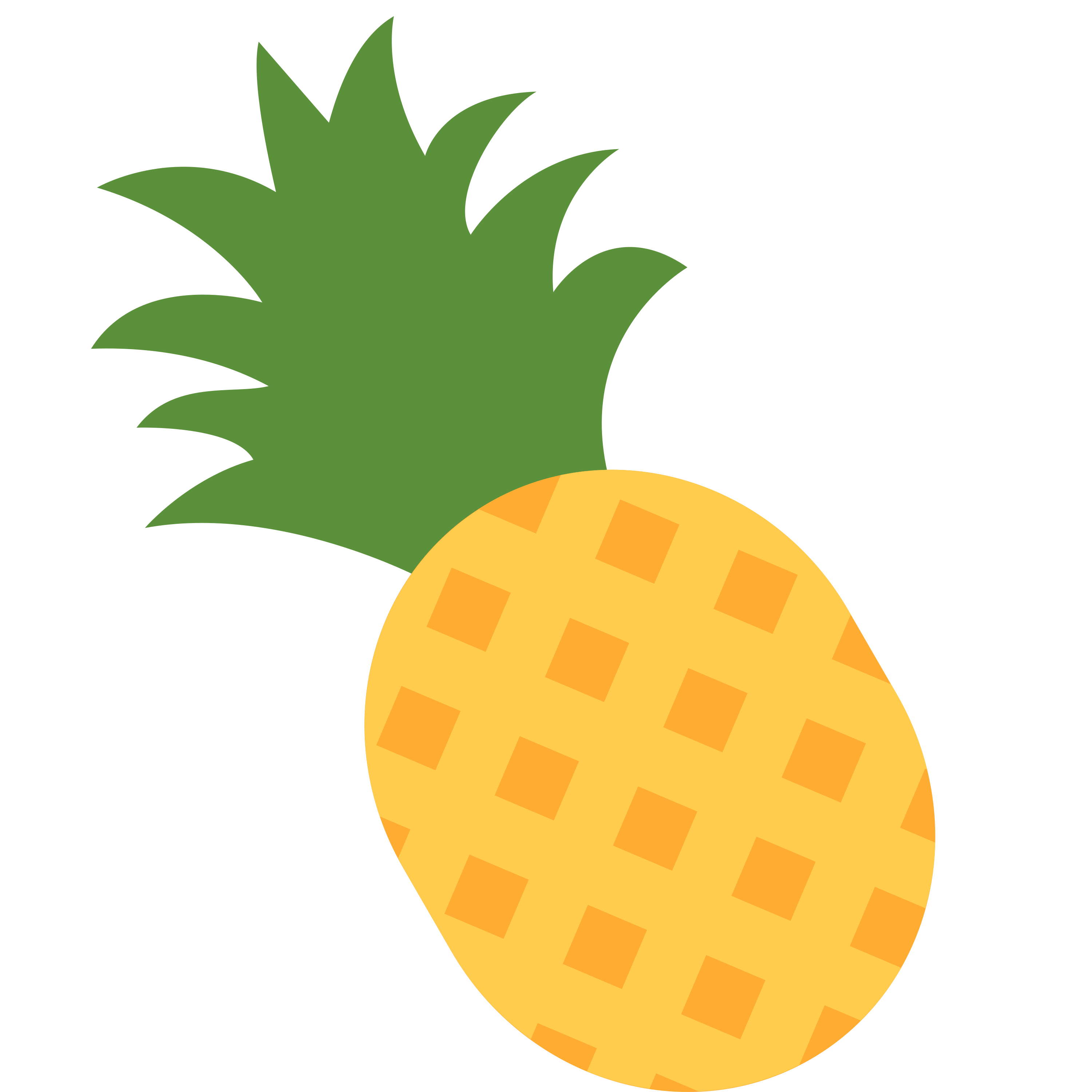 白い陶器のラテマグにプリントされた Pineapple の絵文字 🍍