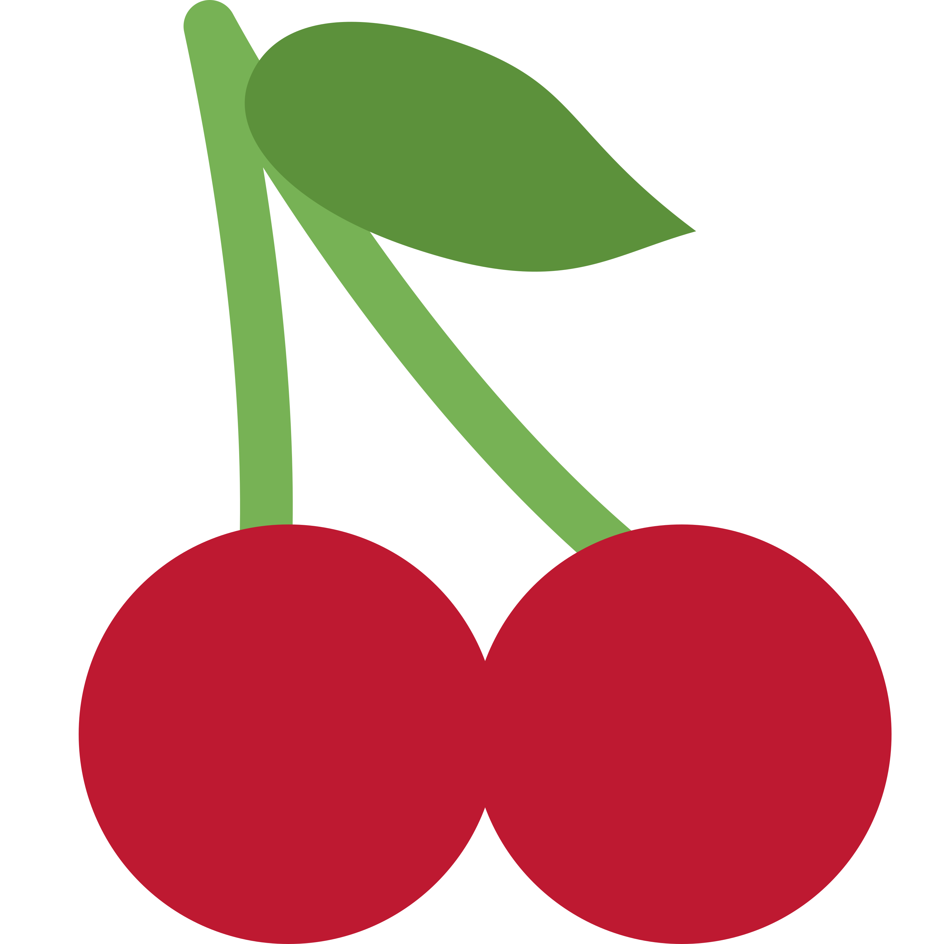 白い陶器のラテマグにプリントされた Cherries の絵文字 🍒