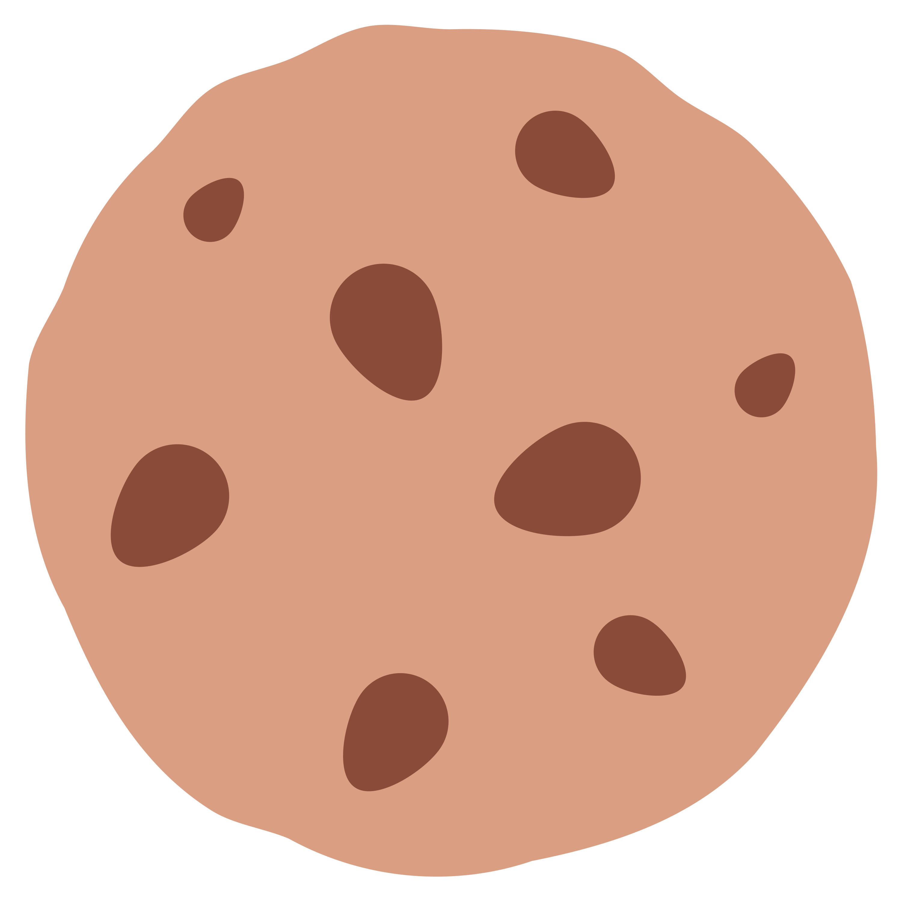 白い陶器のラテマグにプリントされた Cookie の絵文字 🍪