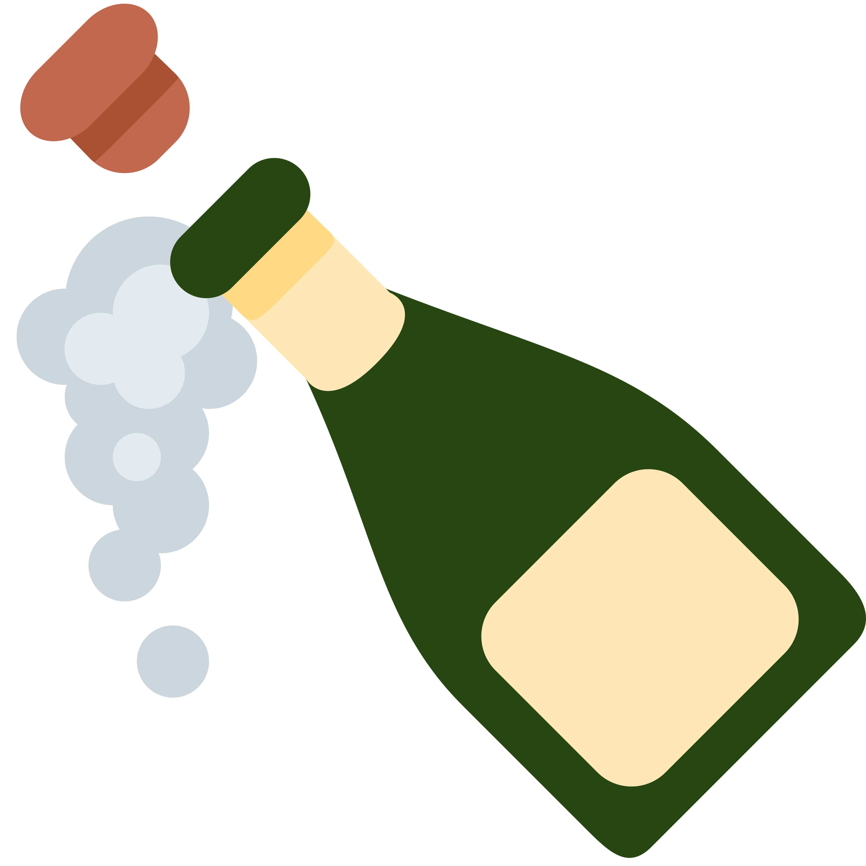 白い陶器のラテマグにプリントされた Bottle with popping cork の絵文字 🍾