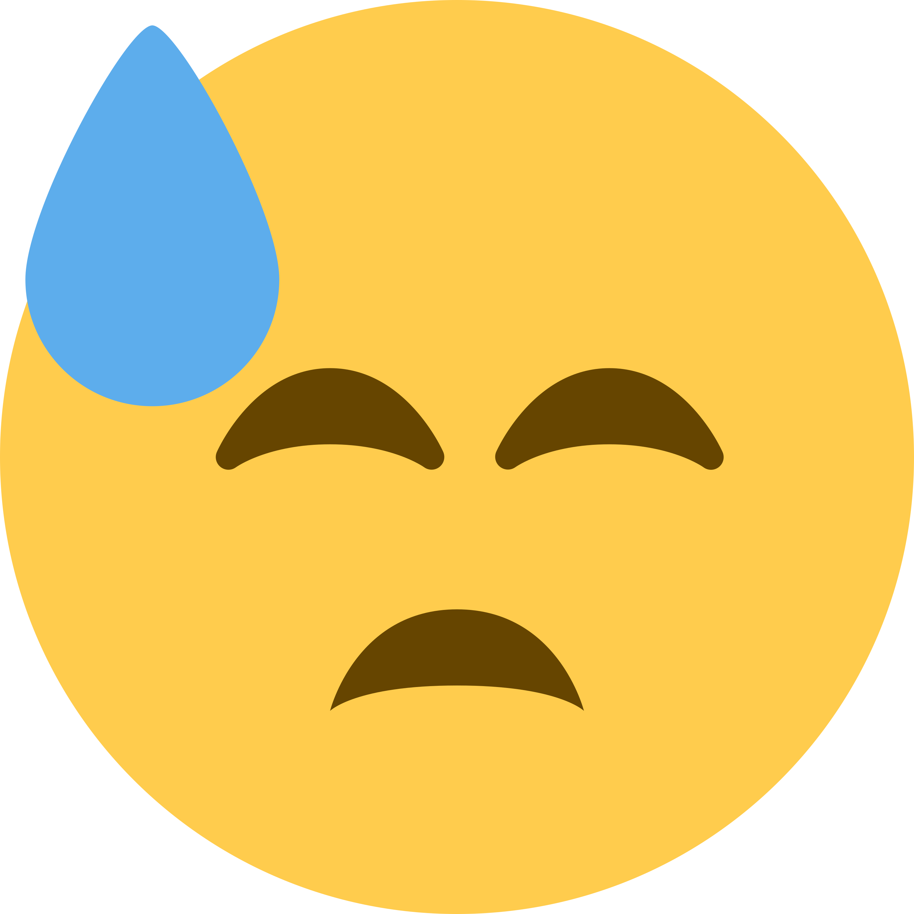 白い陶器のラテマグにプリントされた Downcast face with sweat の絵文字 😓