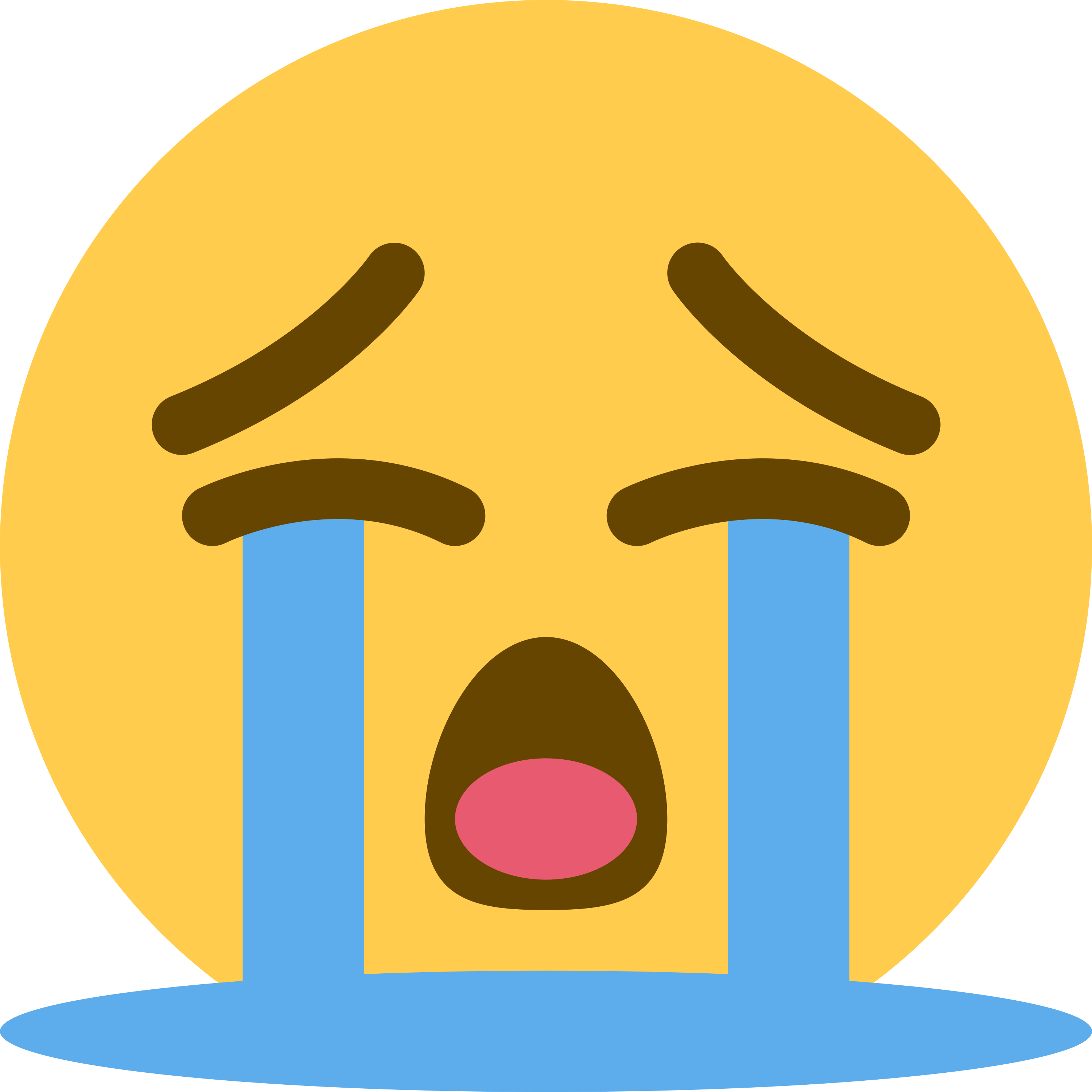 د Loudly crying face ایموجي 😭 پر سپین سیرامیک لاته مګ چاپ شوې