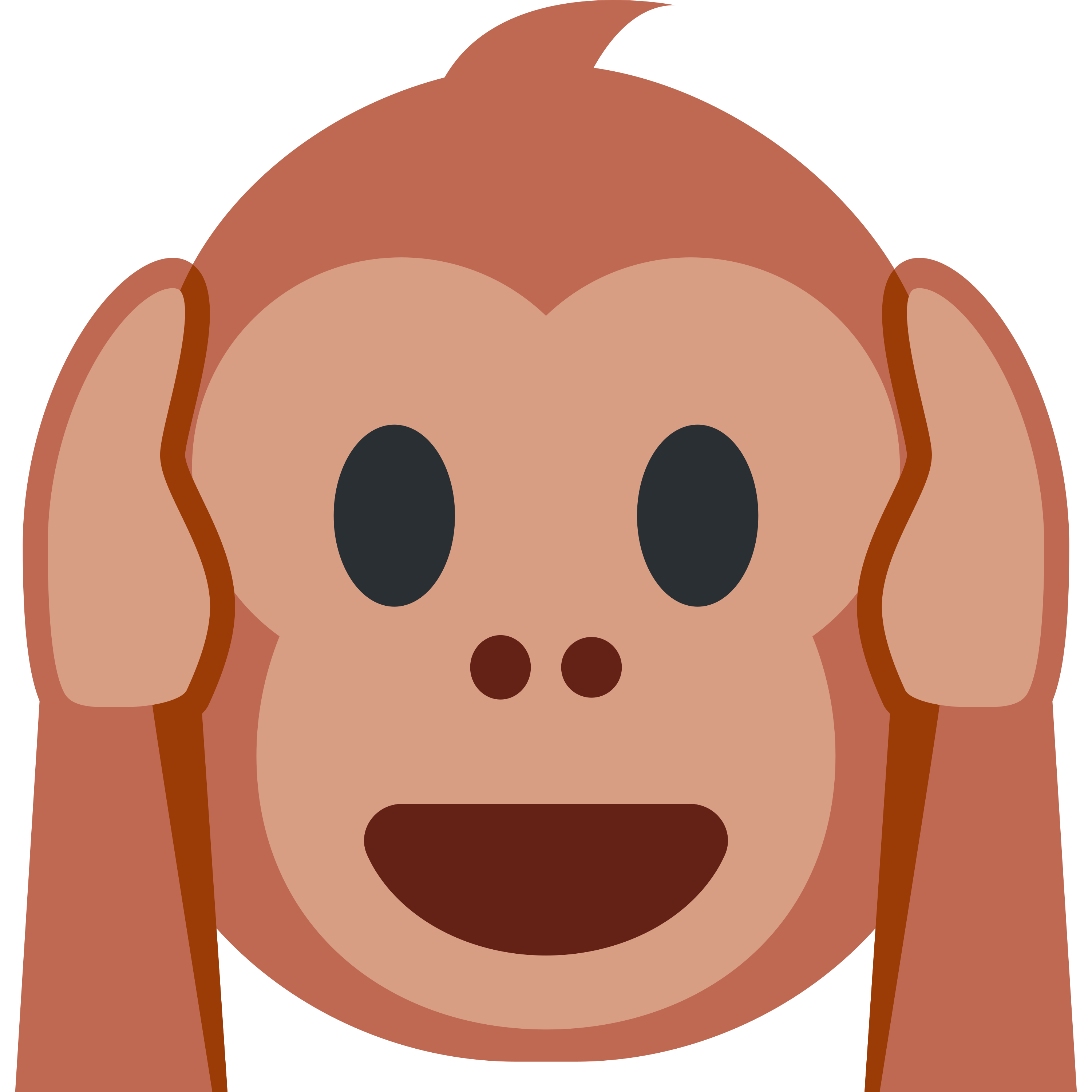 อิโมจิ Hear-no-evil monkey 🙉 พิมพ์บนแก้วลาเต้เซรามิกสีขาว