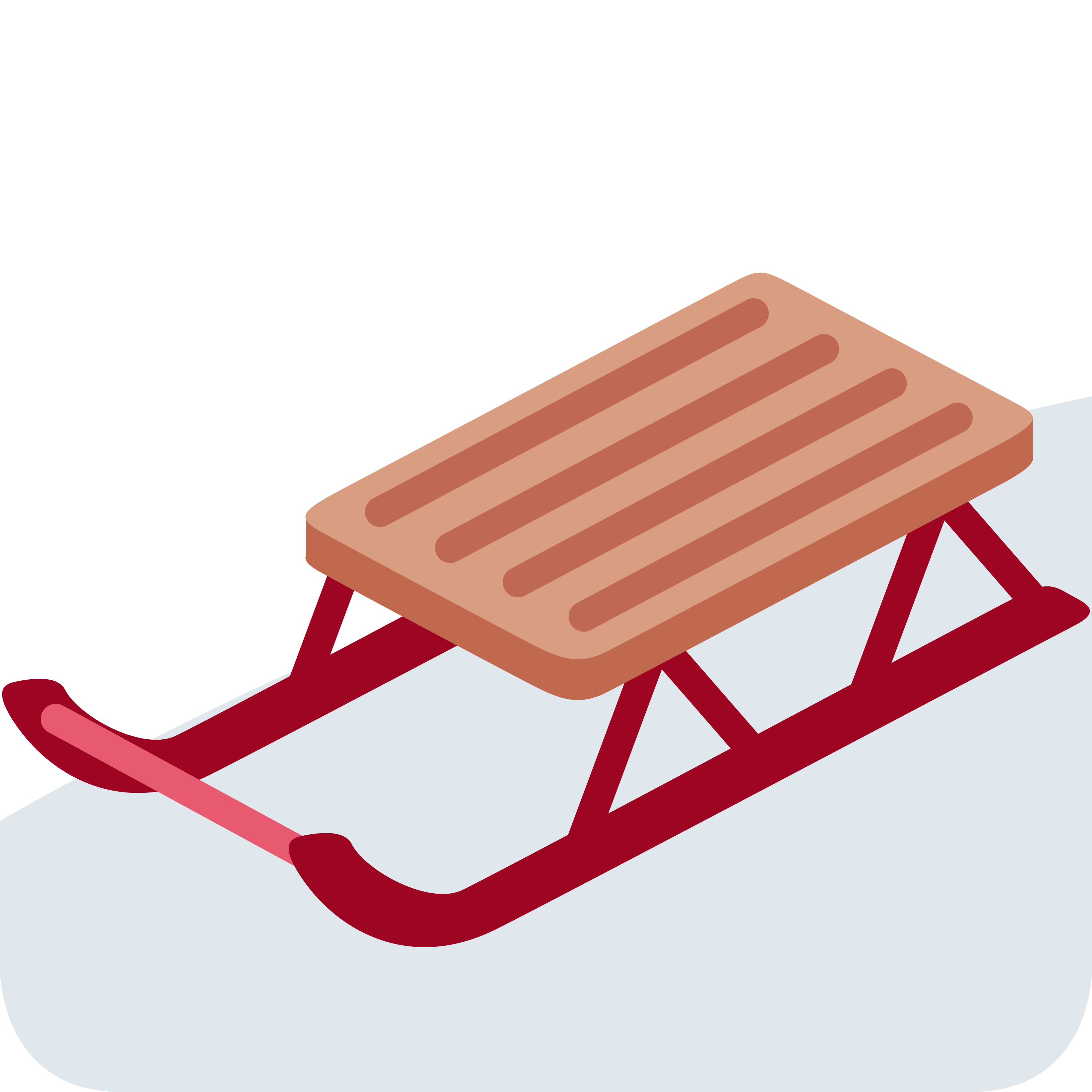 白い陶器のラテマグにプリントされた Sled の絵文字 🛷