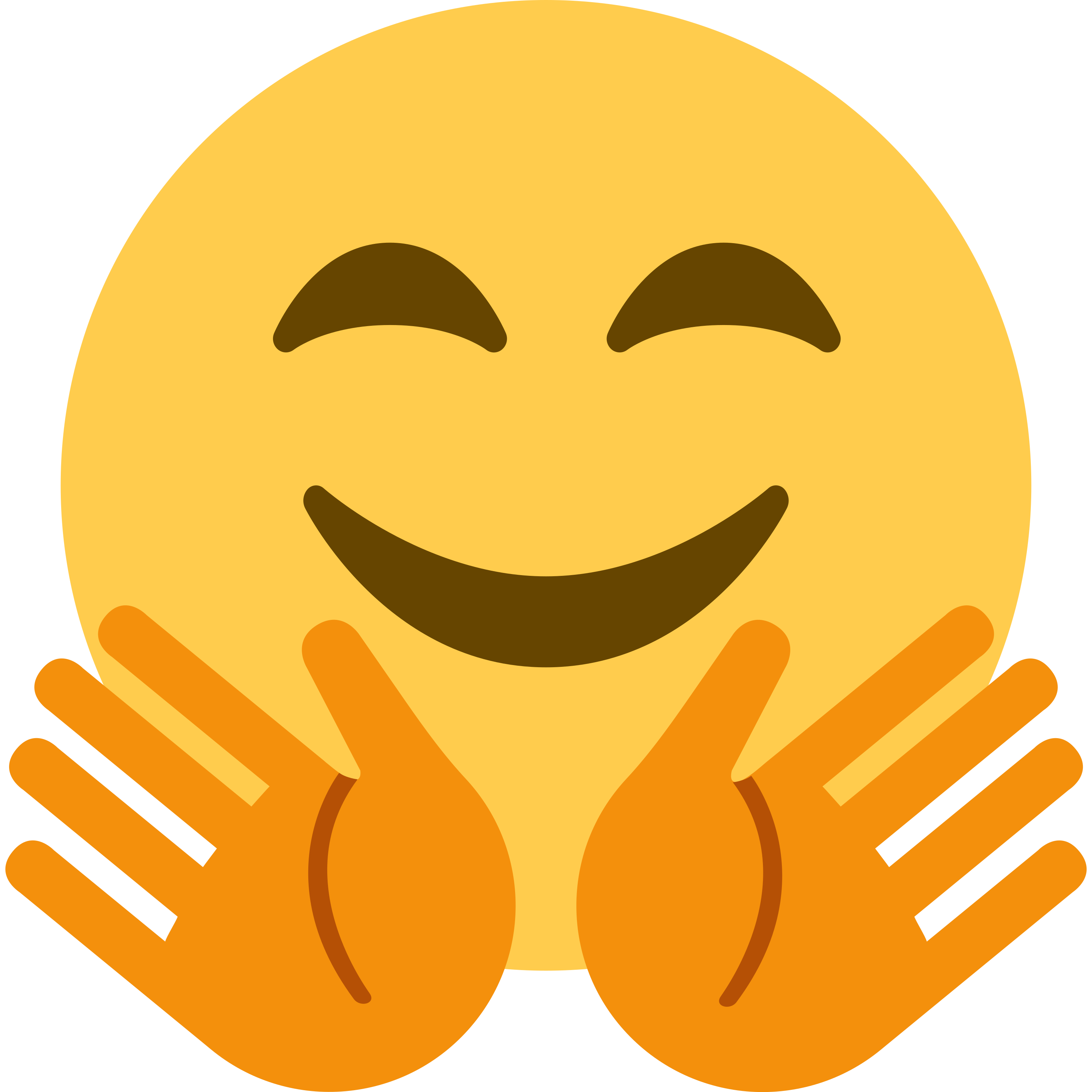 Smiling face with open hands emoji mug