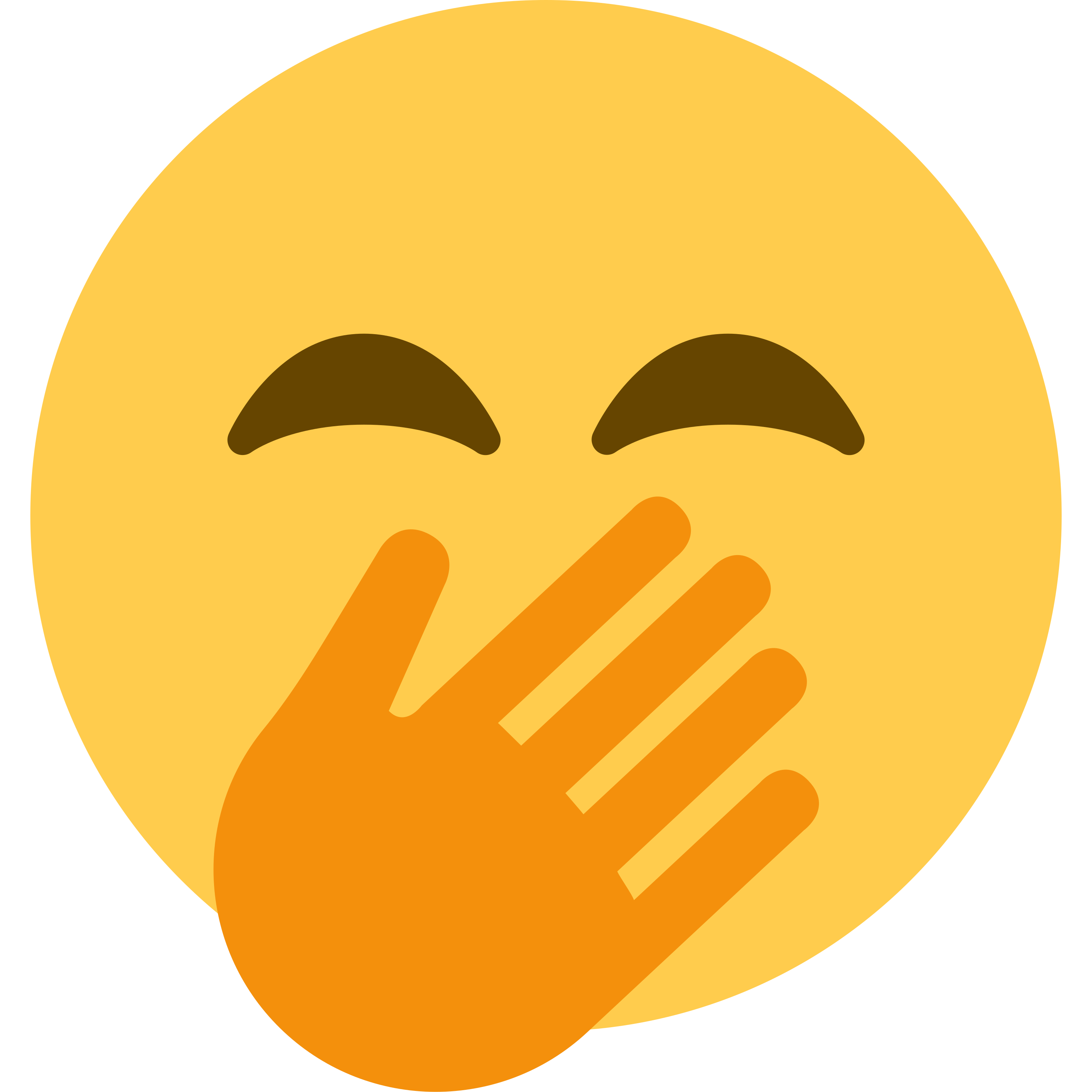 Face with hand over mouth emoji mug