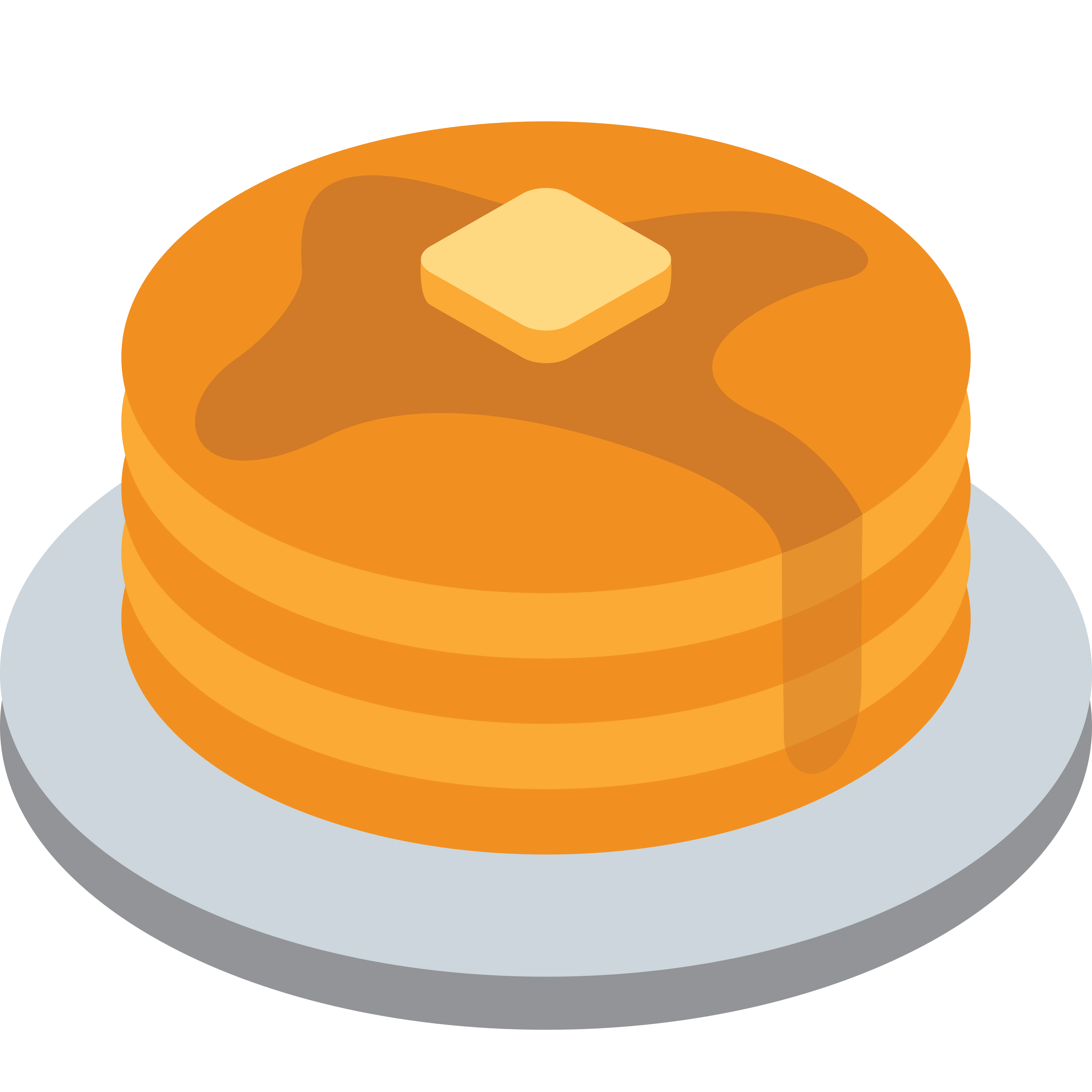 白い陶器のラテマグにプリントされた Pancakes の絵文字 🥞