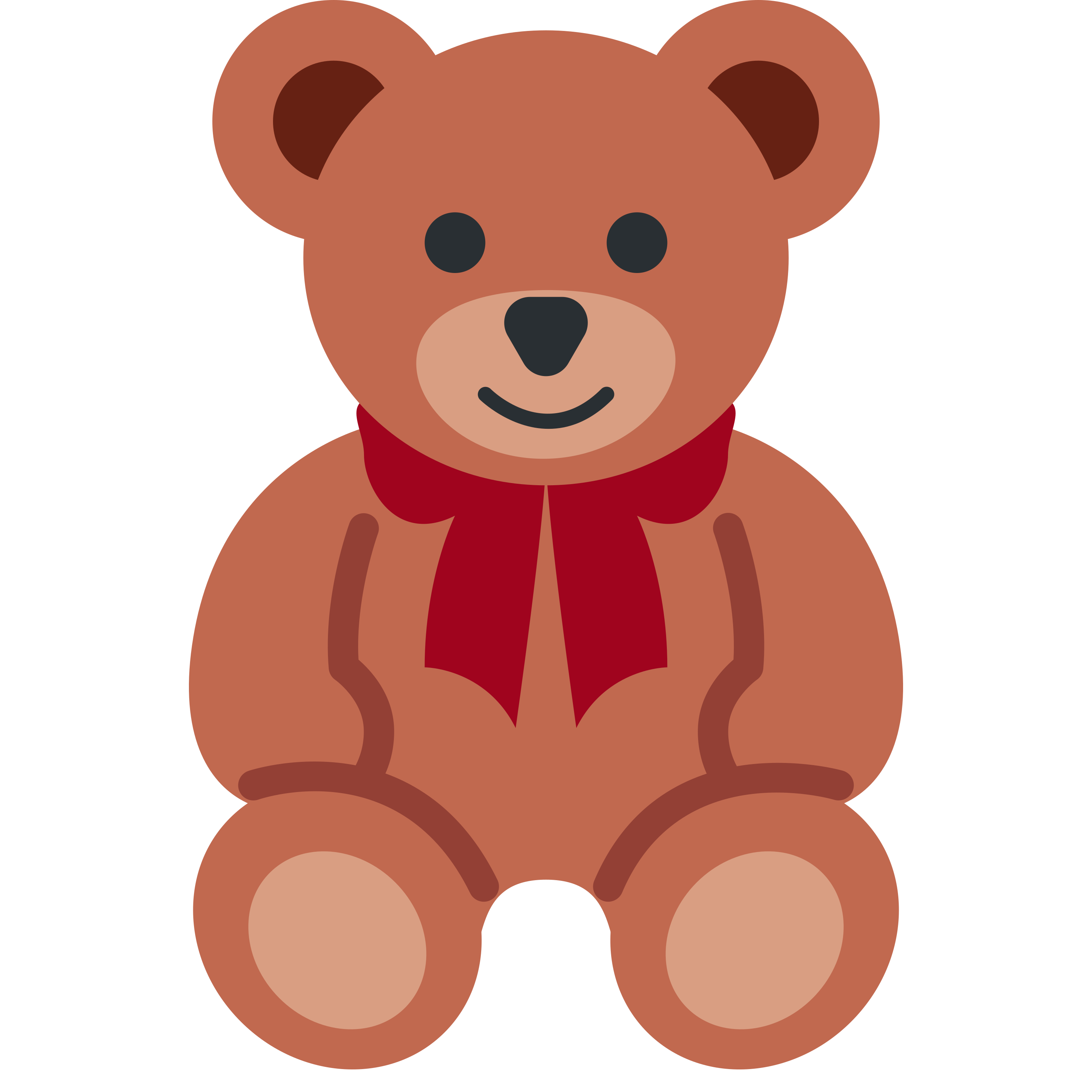 白い陶器のラテマグにプリントされた Teddy bear の絵文字 🧸