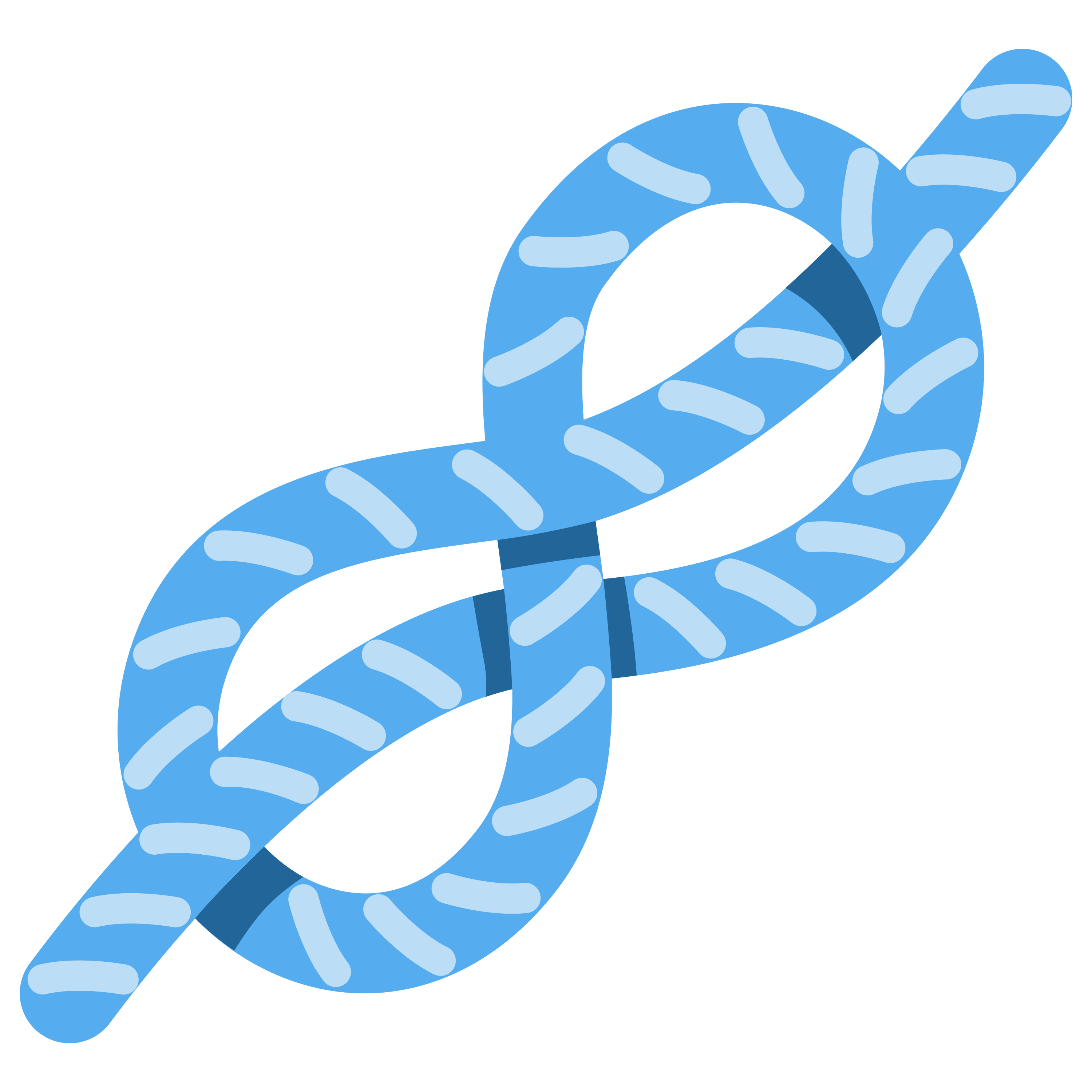 白い陶器のラテマグにプリントされた Knot の絵文字 🪢