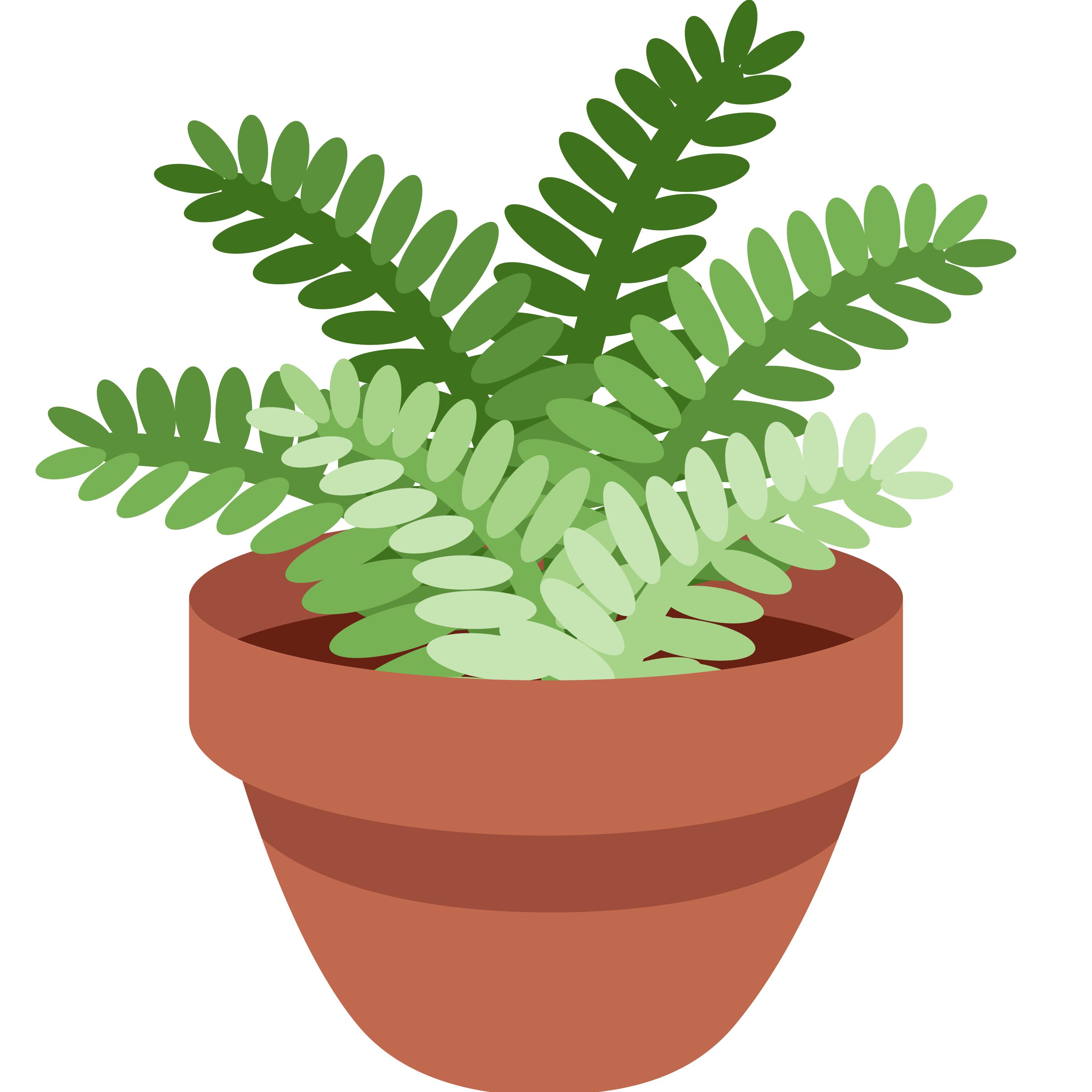 白い陶器のラテマグにプリントされた Potted plant の絵文字 🪴