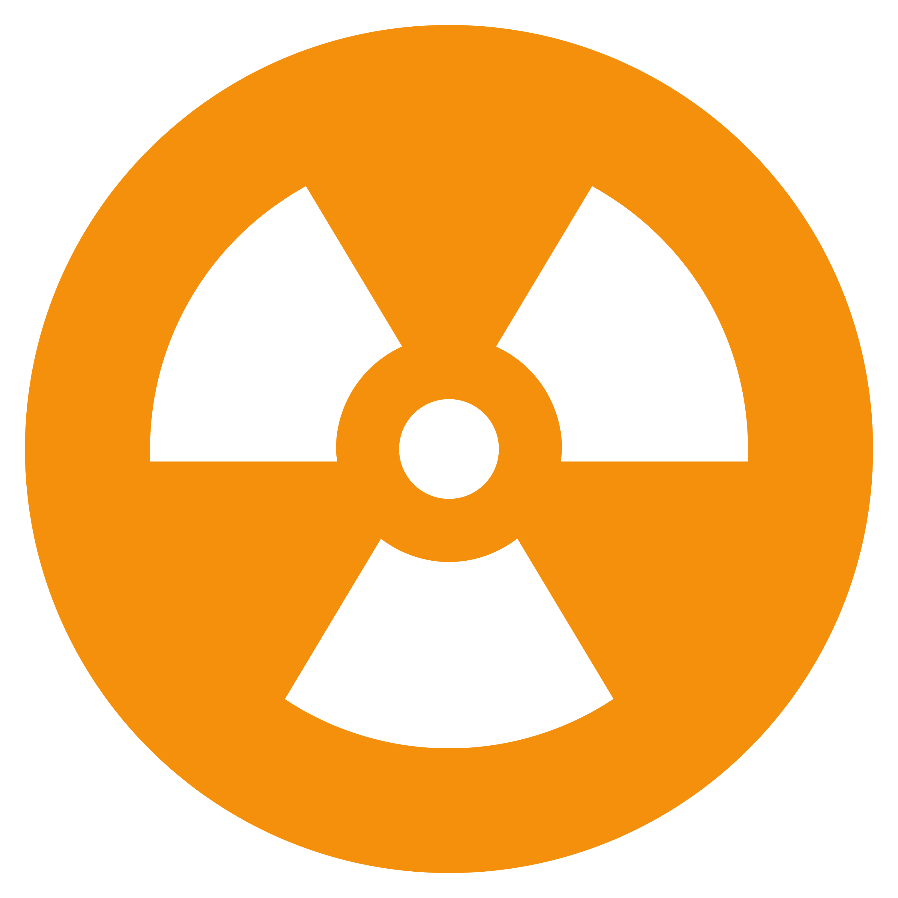 د Radioactive ایموجي ☢️ پر سپین سیرامیک لاته مګ چاپ شوې