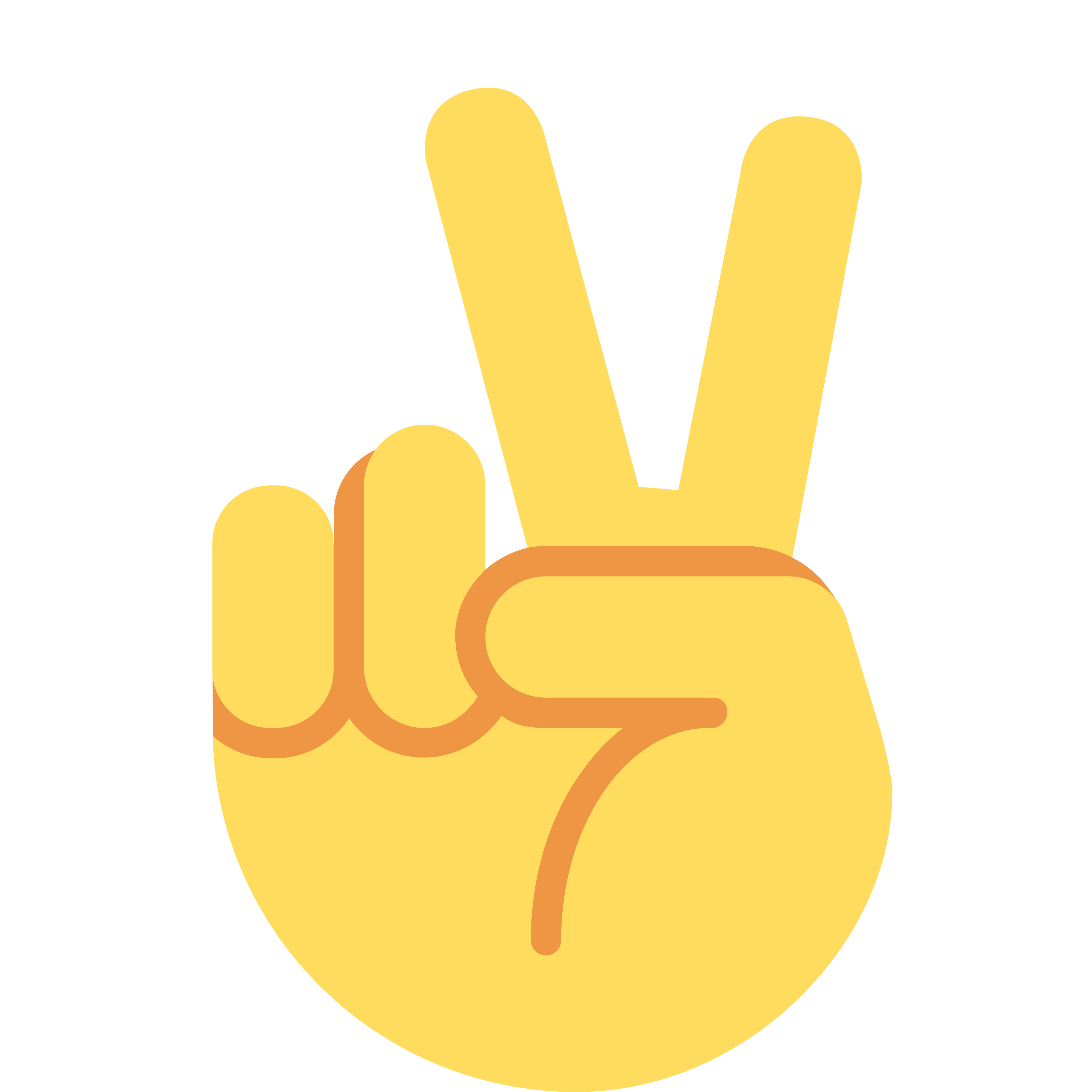 Victory hand emoji mug